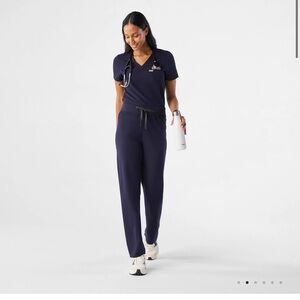Figs high waisted scrub pants - navy